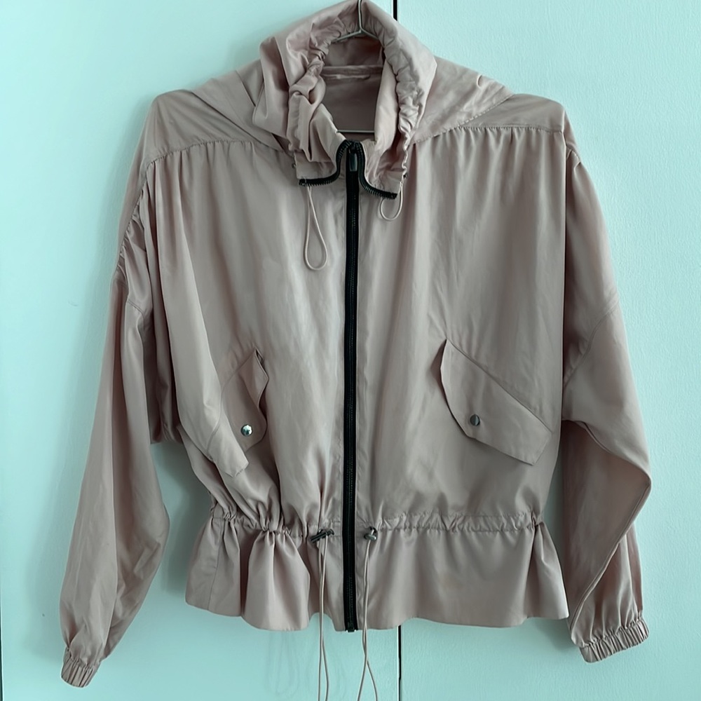 Blush Pink Light Zip Up Jacket by Zara
